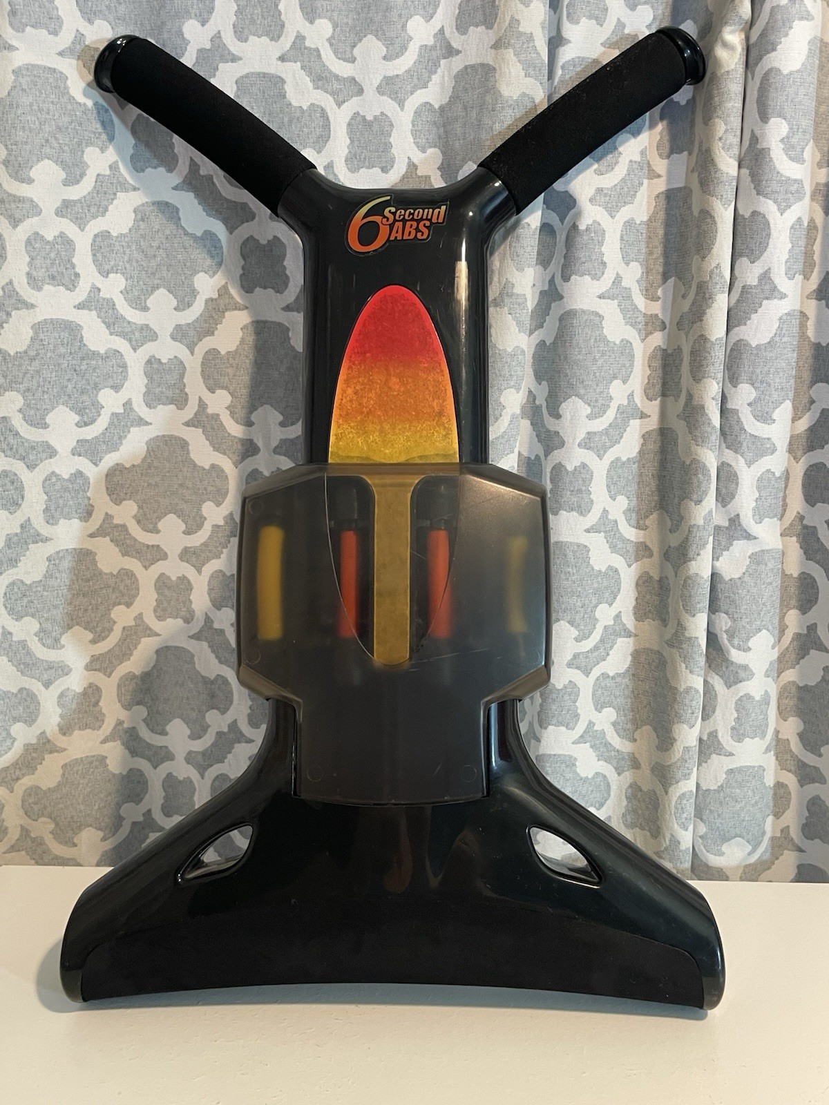 Vtg Six Second Abs Home Stomach Crunch Exercise Machine Orange Yellow Bands