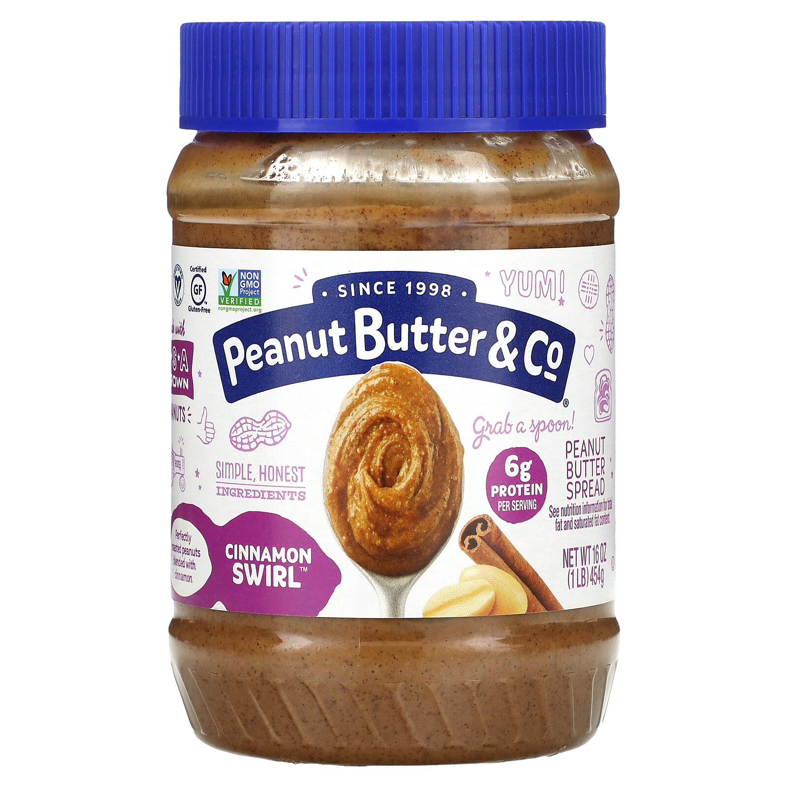 Peanut Butter Spread, Cinnamon Swirl, 16 oz (454 g)