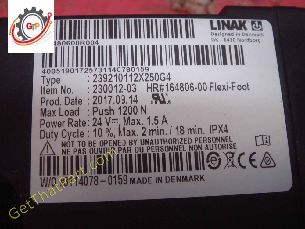 Hill Rom Progressa P7500 Oem Flexifoot Section Actuator Motor Tested