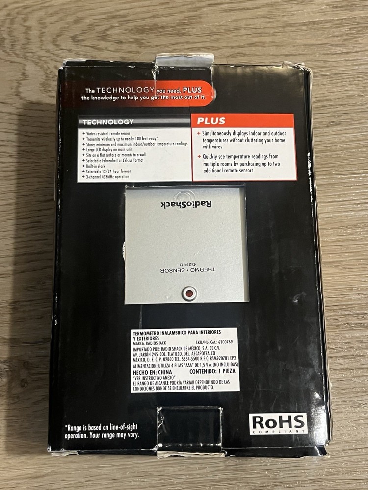 RadioShack Indoor Outdoor Thermometer Model 6300769 E4B3