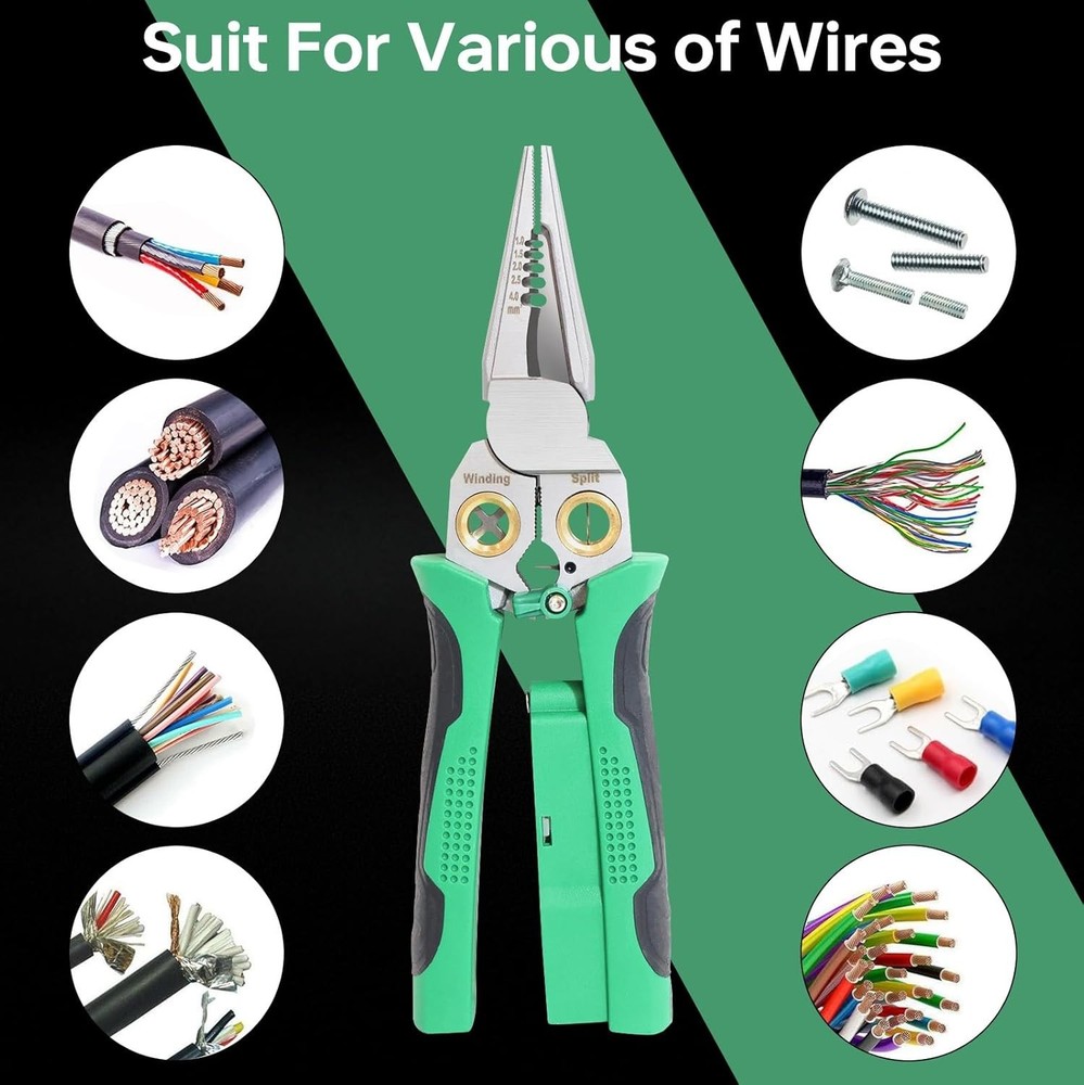 8 in 1 Wire Stripper with Voltage Tester, Wire Stripper Pliers Multi-Function El