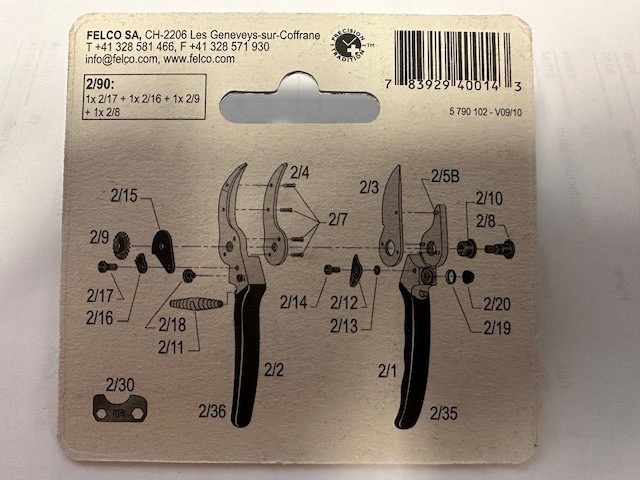 Felco Part # 2/90 Replacement Bolt & Nut Set