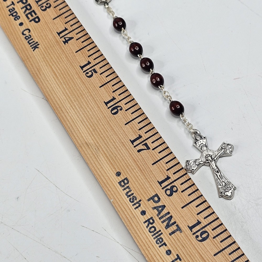 Red Burgundy Beaded 19" Long Rosary