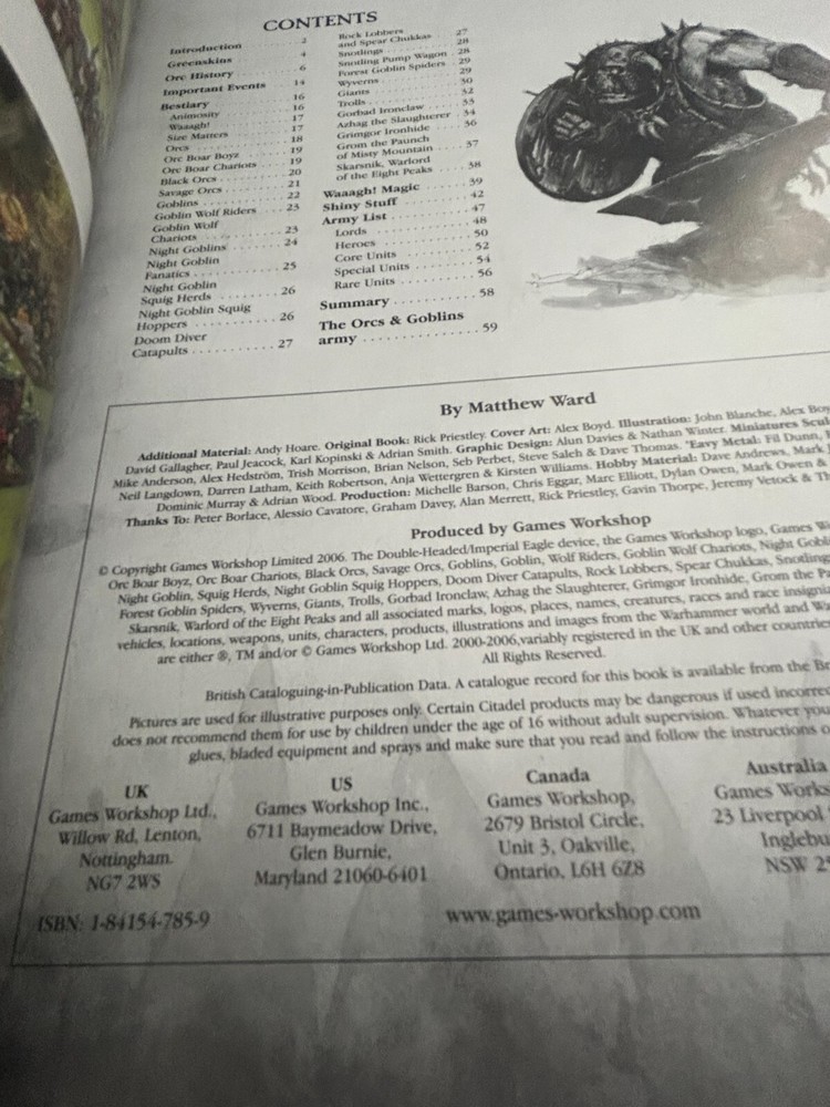 Warhammer Classic Orcs & Goblins Army Book Codex 2006 Excellent SC OOP