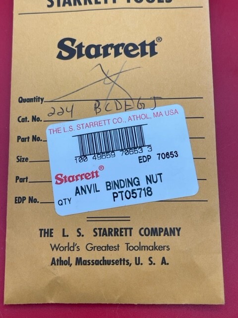 Starrett PT05718 Nut .250-40 for 224BCDEGJ Interchangeable Anvil Micrometer
