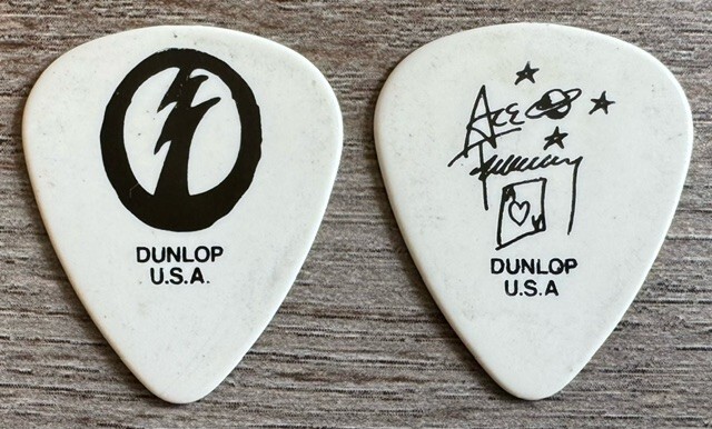 ACE FREHLEY = Black on White "His" 2023 Signature Tour guitar pick