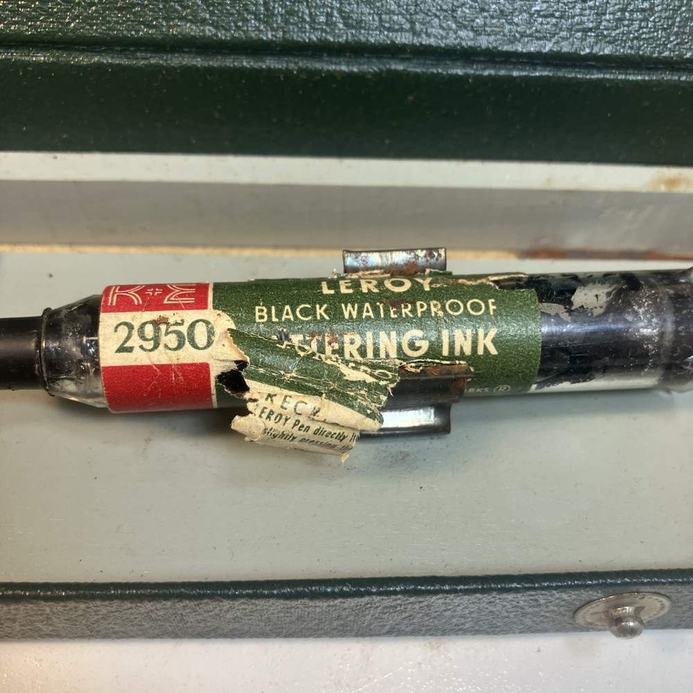 K&E KEUFFEL & ESSER DORIC DRAFTING LETTERING SET MODEL 8915 W/ CASE