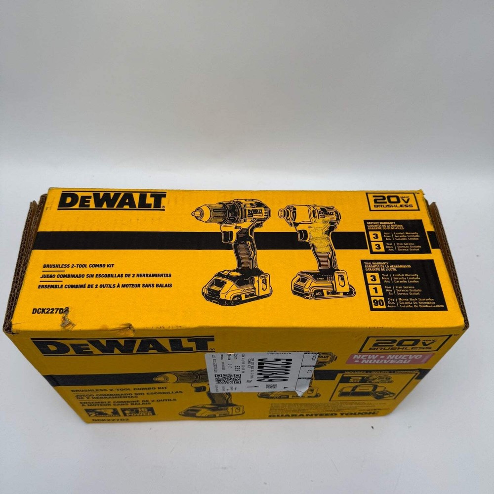 New Dewalt DCK227D2 Brushless 2 Tool Combo Set DCK22702