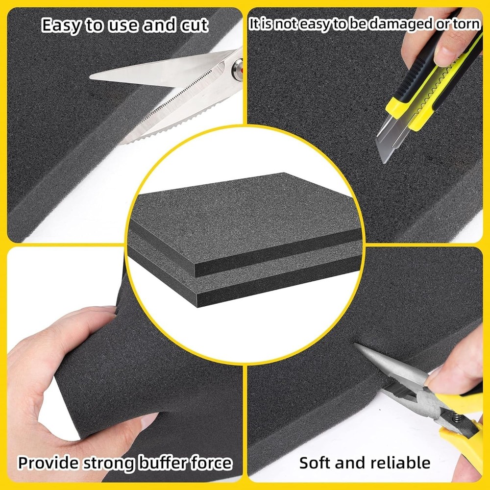 4 Pack 16x12x1 inch Polyethylene Foam Sheets GRAY Customizable Tool Padding
