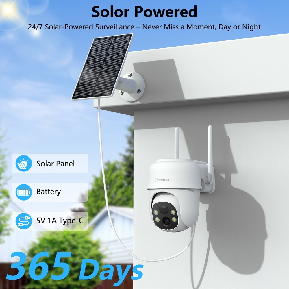 3Pack Wireless Solar Battery Powered Security Camera System Outdoor Home Wifi