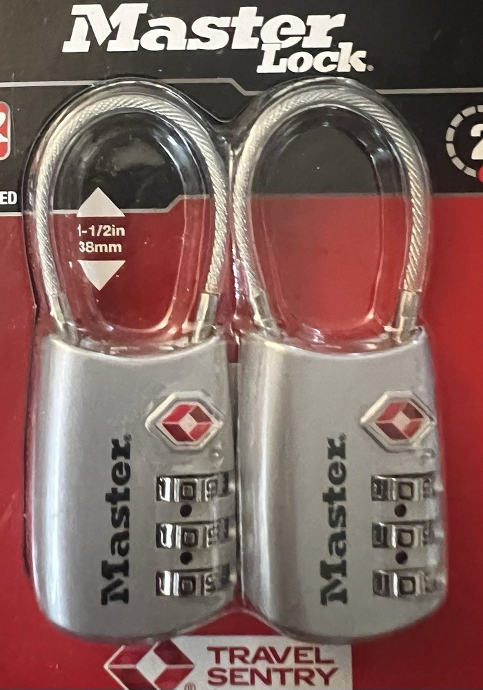 Master Lock 4688T Set Own Combination TSA-Accepted Cable Padlock Silver