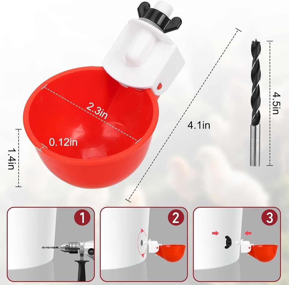 Versatile Automatic Poultry Waterer - 8 Leakproof Cups for Exceptional Use