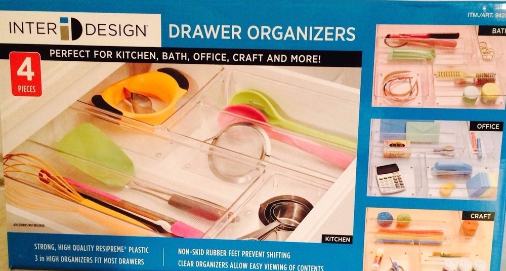 New ID Inter Design Drawer Organizers 4 Piece Set