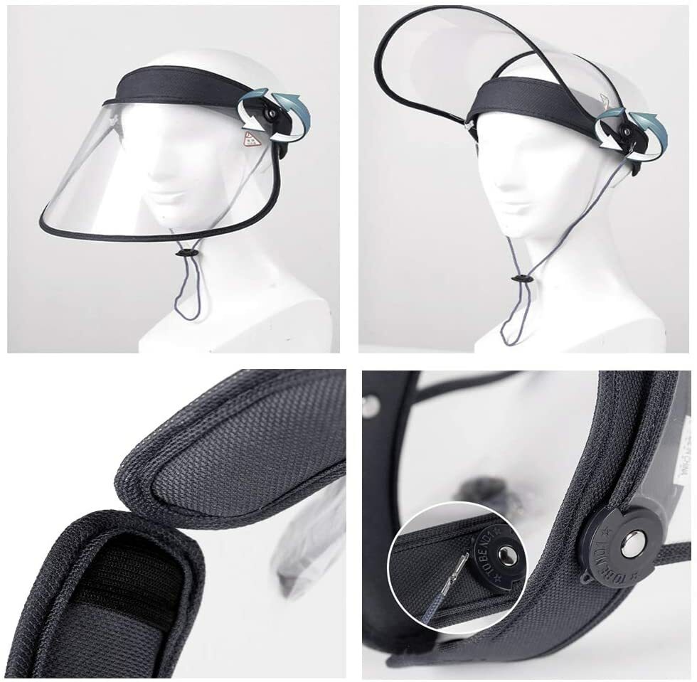 4 Clear Reusable Visor Shield Transparent Headband Face Shield Hat Protection