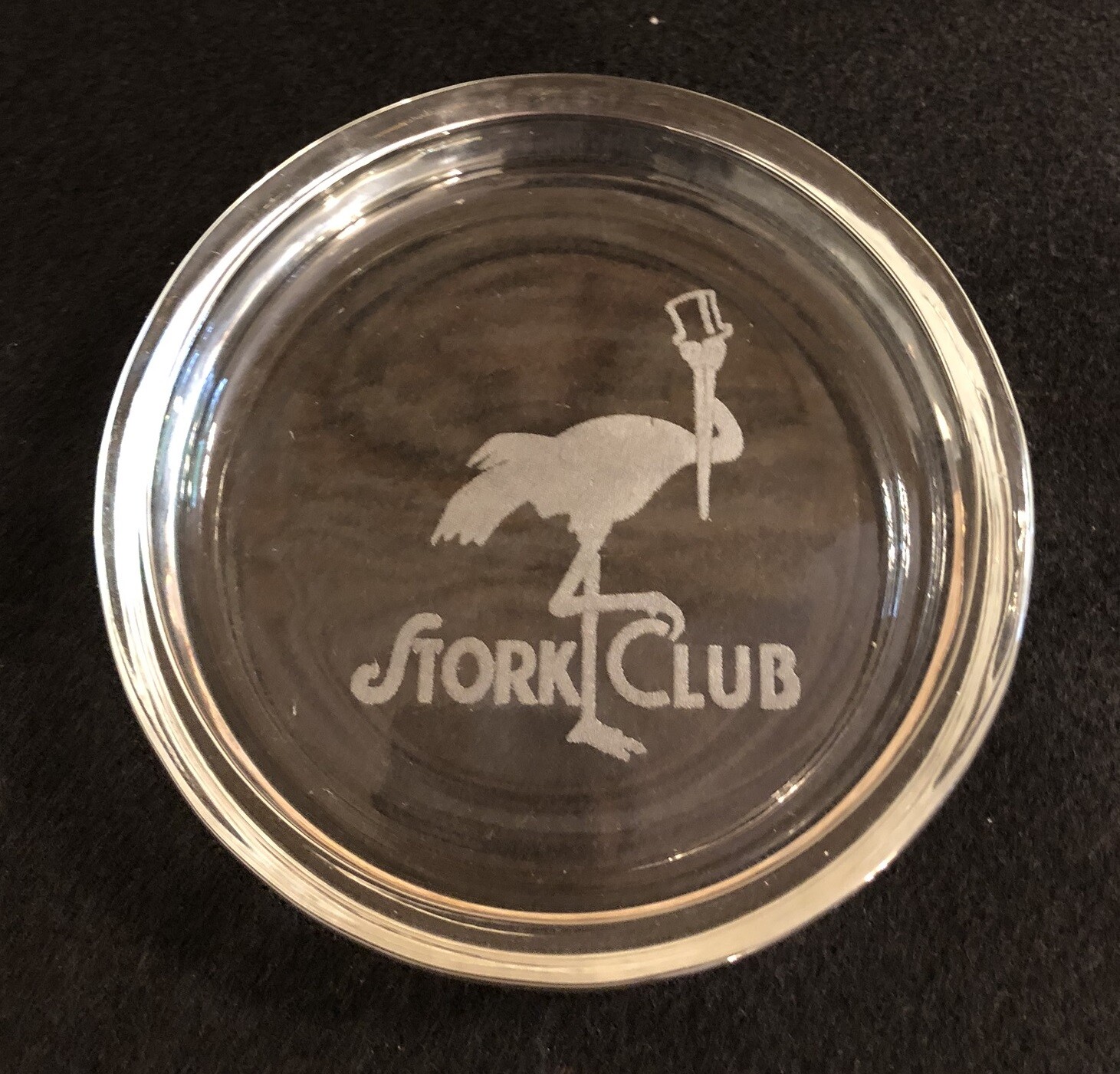 Vintage STORK CLUB GLASS ASHTRAY - Legendary New York NIGHTCLUB