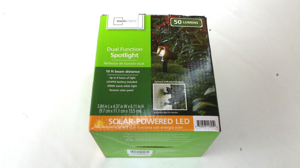 Solar Powered LED Dual Function Landscape Spotlight, 50 Lumens