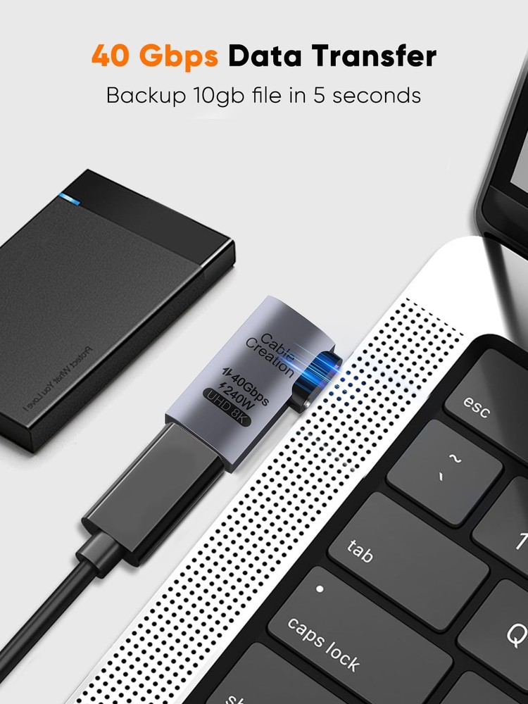 CableCreation Right Angle USB C Adapter 2 Pack, C Male 2PCS, Space Gray
