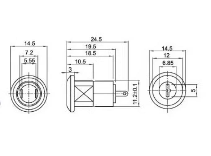 2sets Key Switch ON/OFF Lock Switch KS-01