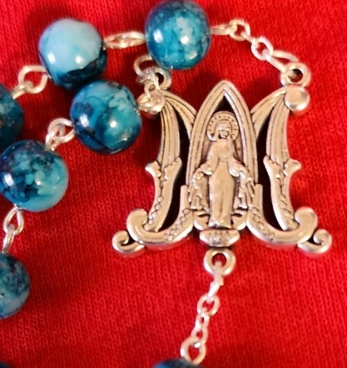 Catholic Rosary Necklace Cross Crucifix handmade black Friday