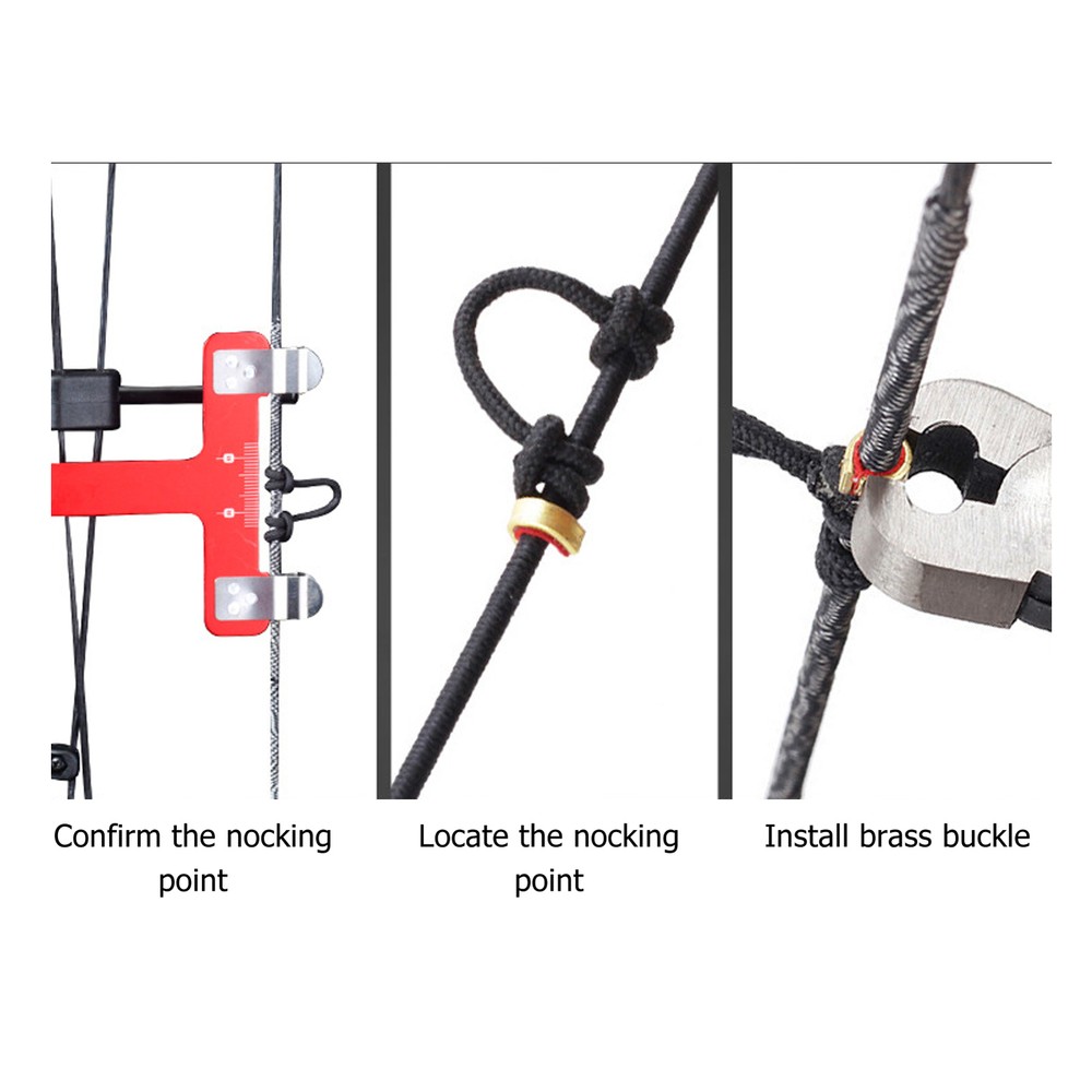 (Red)Bow String Nocking Points Pliers Set T Ruler Nocking Buckle Pliers Kit AN