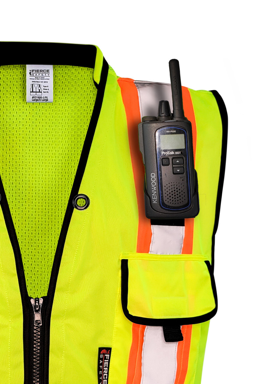 Fierce Safety Class 2 Lime Heavy Duty Vest with Tablet Pockets