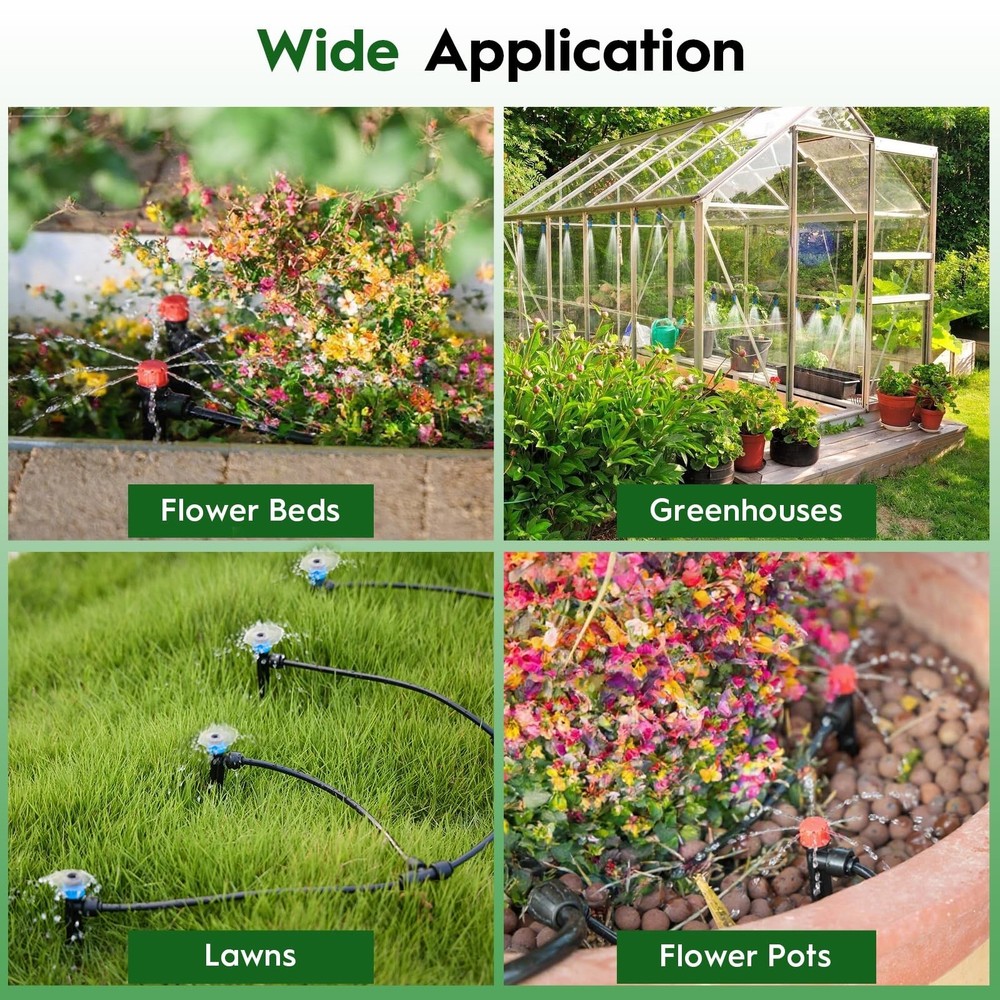 200 FT Quick-Connect Drip Irrigation System Kit, Automatic Garden Watering Mi...