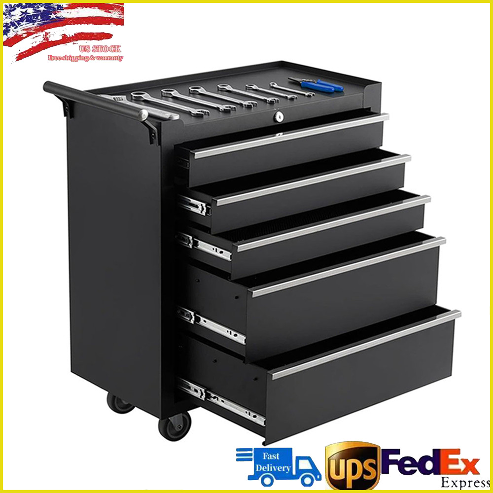 5-Drawer Rolling Tool Chest Tool Box Lockable Storage Cabinet Tool Cart w/Wheels