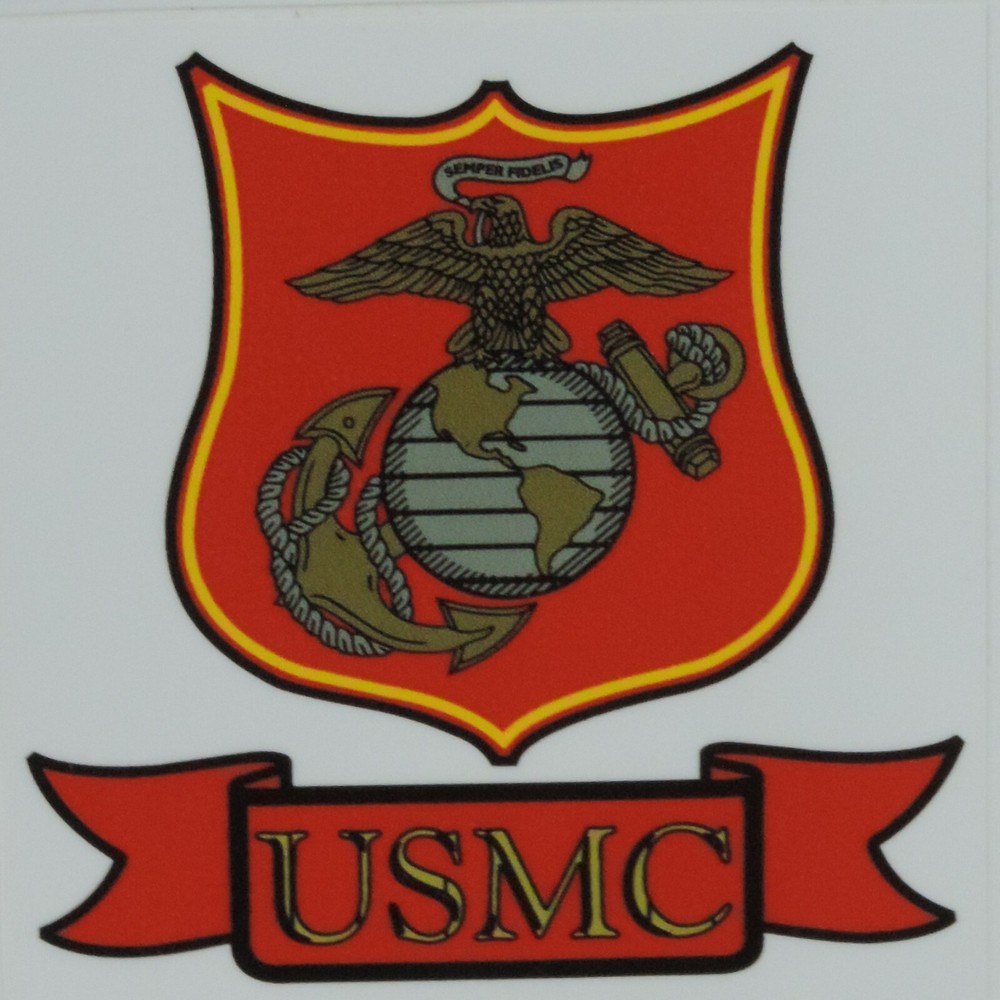 MARINE CORPS EAGLE GLOBE & ANCHOR WITH SHIELD WINDOW DECAL~STYLE # 18341