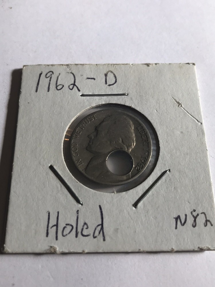 1962 D Jefferson Nickel Holed