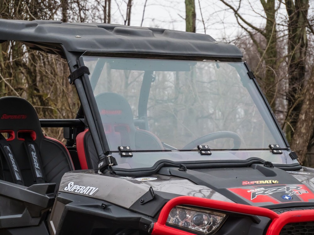 SuperATV Flip / Fold Down Scratch Resistant Windshield for Polaris RZR XP 1000