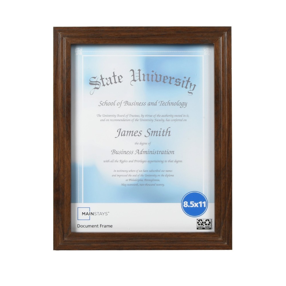 8.5x11 Picture Frame Walnut Document Frame Wall/Tabletop Photo Frame