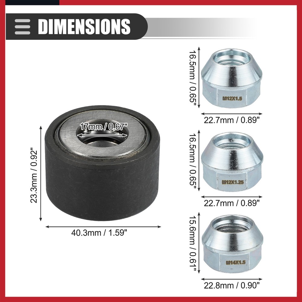 Wheel Stud Installer Tire Studding Tool w/ Hex Wheel Lug Nuts Silver Tone New