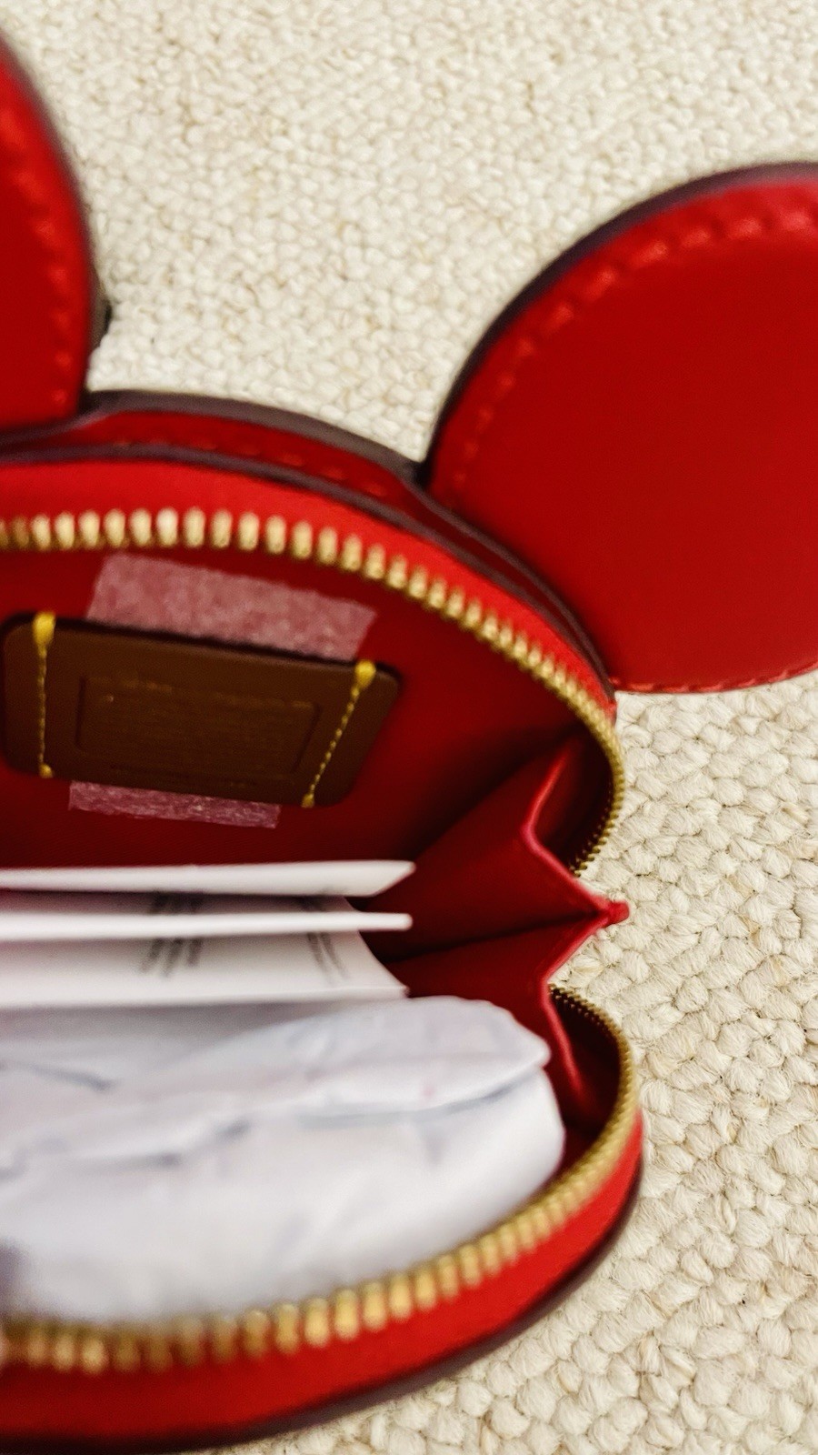 Disney Coach Red Coin Purse Wallet New Never Used