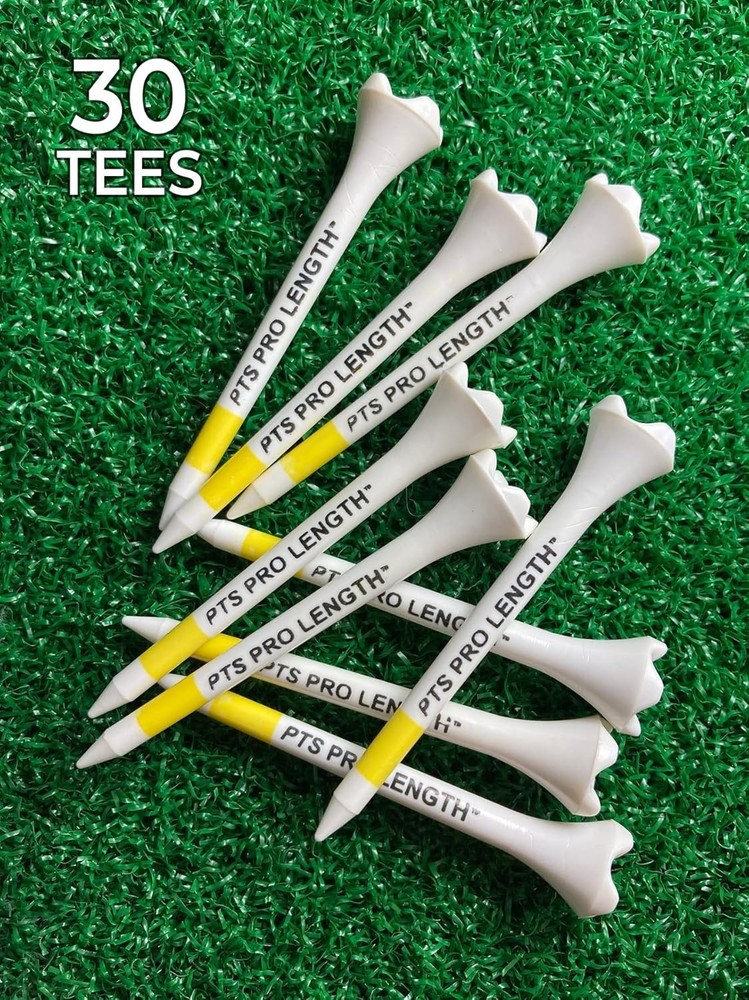 PTS Plastic Golf Tees - 30 Count, 2-3/4 Inch for Enhanced Driving Performance