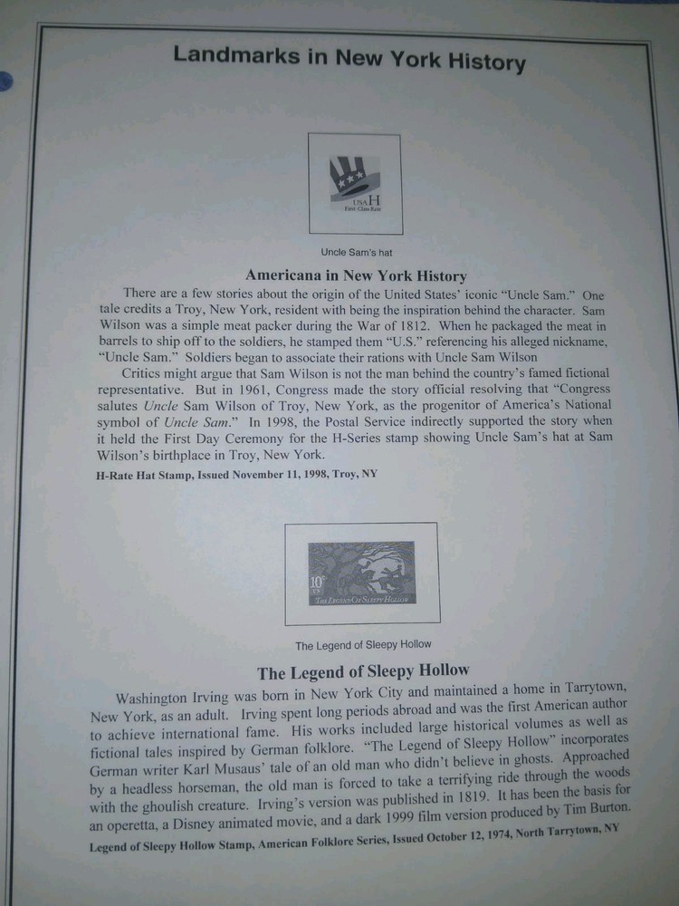 New York History 21 Clean Album Pages For Stamps/Covers Mystic Co. 2020 New