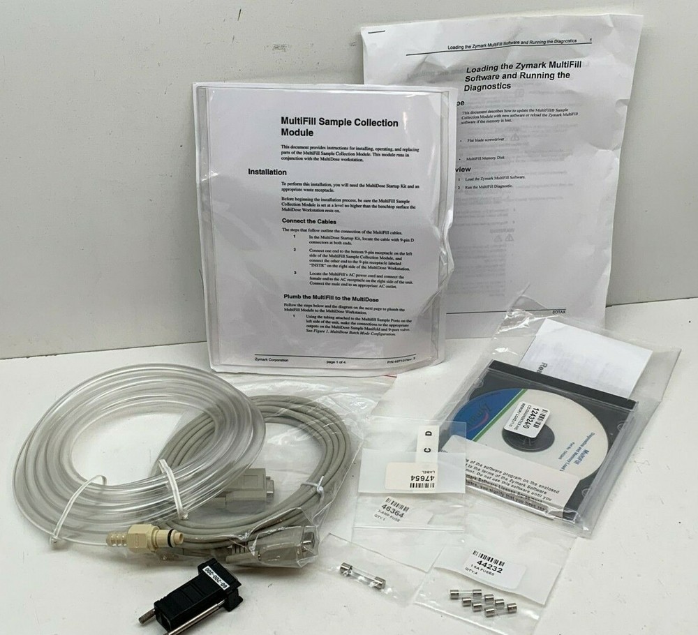 Zymark Hanson MultiFill Sample Collection Module Startup Kit & Manual Guide