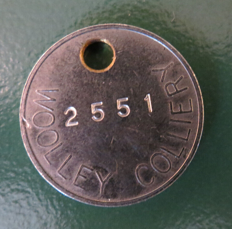 WOOLLEY Colliery Pit Check Tally - marked WOOLLEY COLLIERY 2551