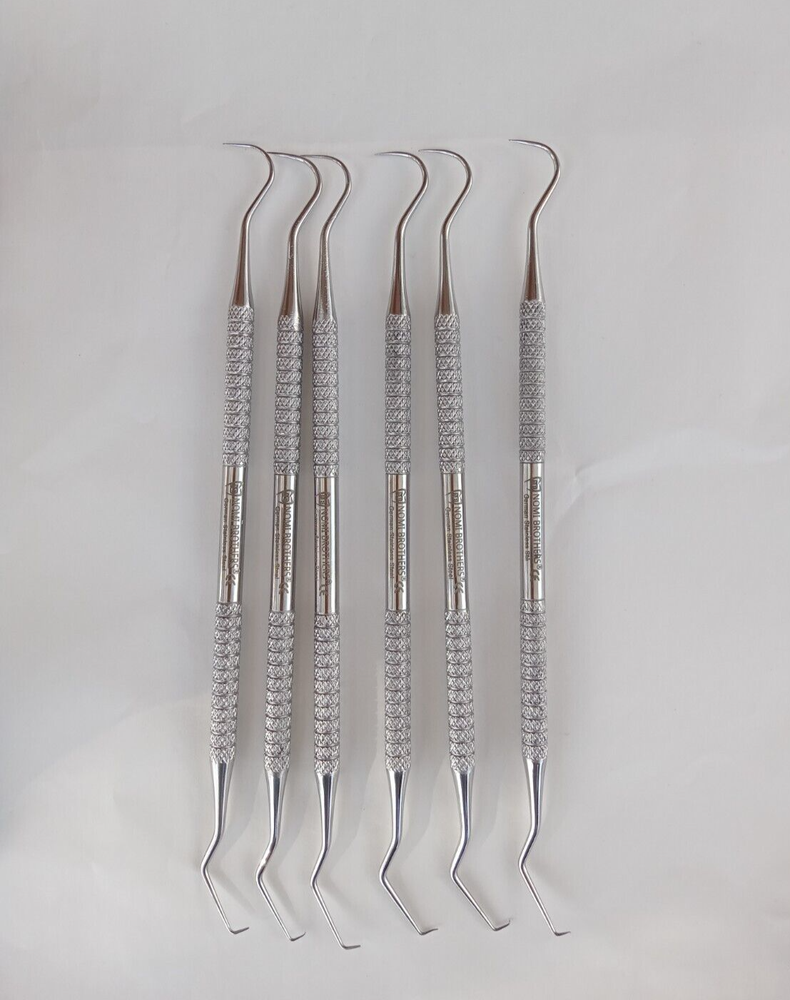 12 Pcs Dental Probe #5 Explorer Double Ended Denture Instruments German Grade