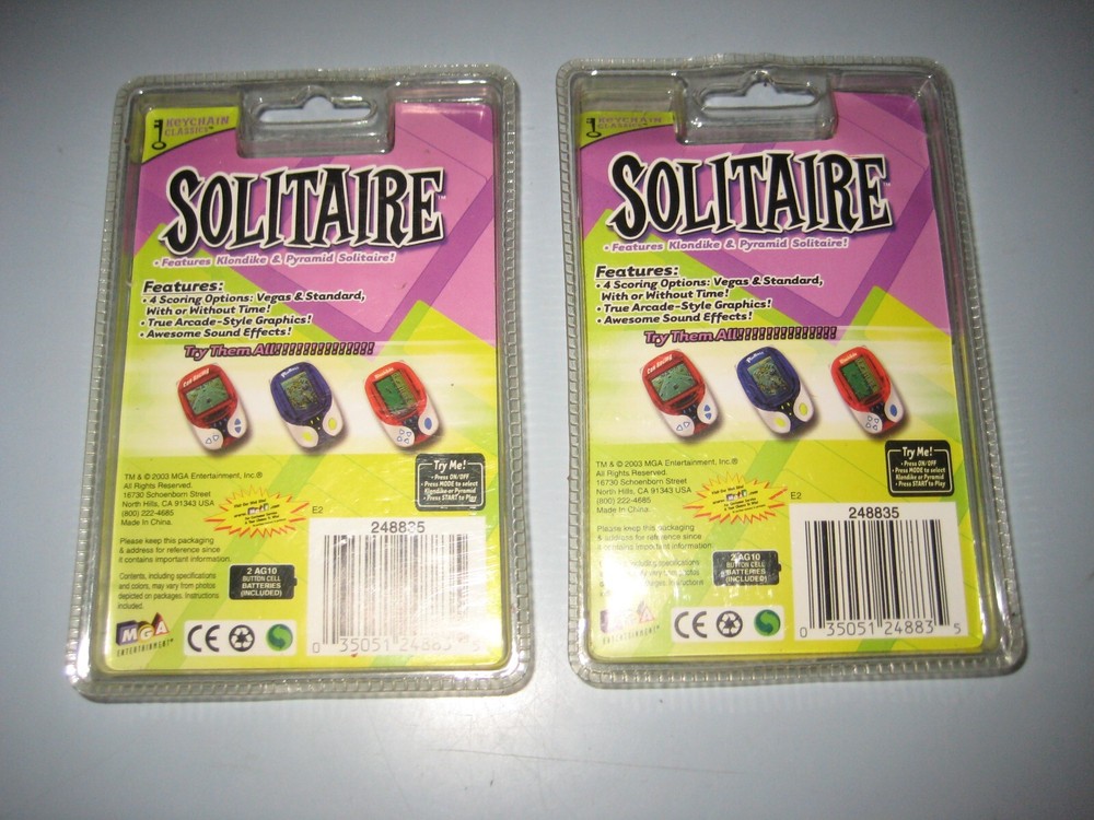 2 New Keychain Classics Solitaire-Klondike & Pyramid 4 scoring options Sound