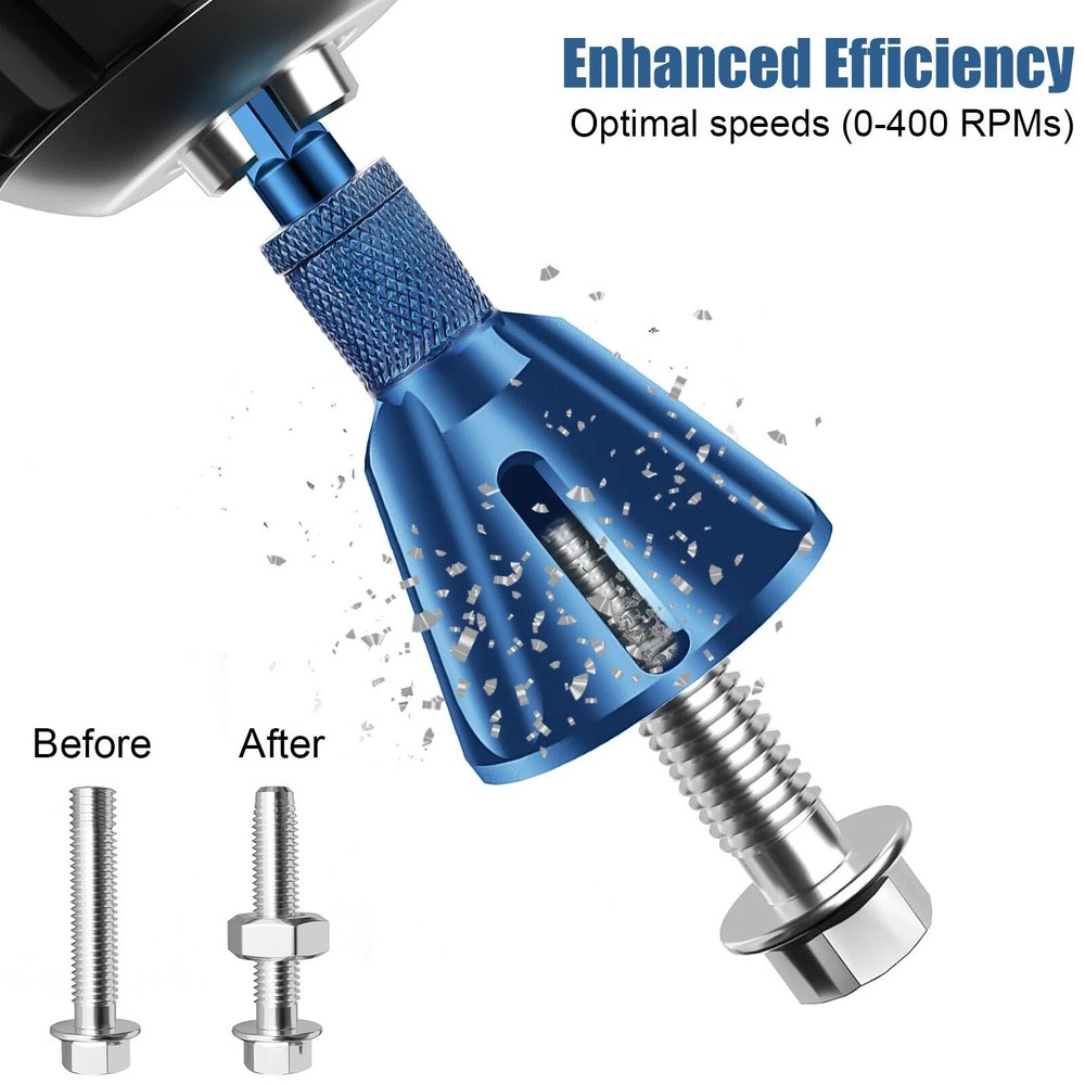 2PCS Blue Drill Bit Deburring External Chamfer Tool 1/4'' Hex Shank Remove Burr