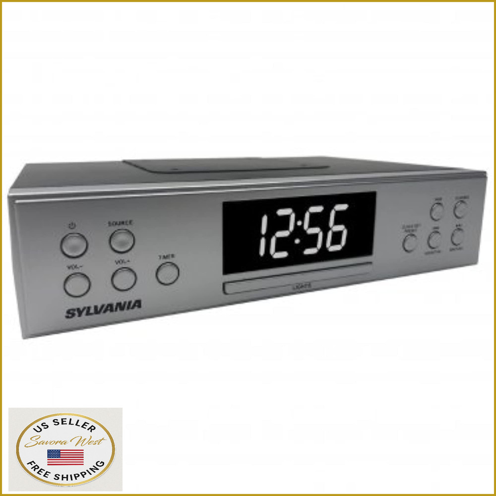 PROSCAN Under Cabinet Clock Radio w/ Bluetooth Streaming & FM - Silver