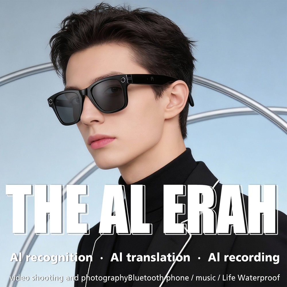 AI Smart Glasses with Camera Bluetooth Open-Ear Audio Voice Assistant Translate