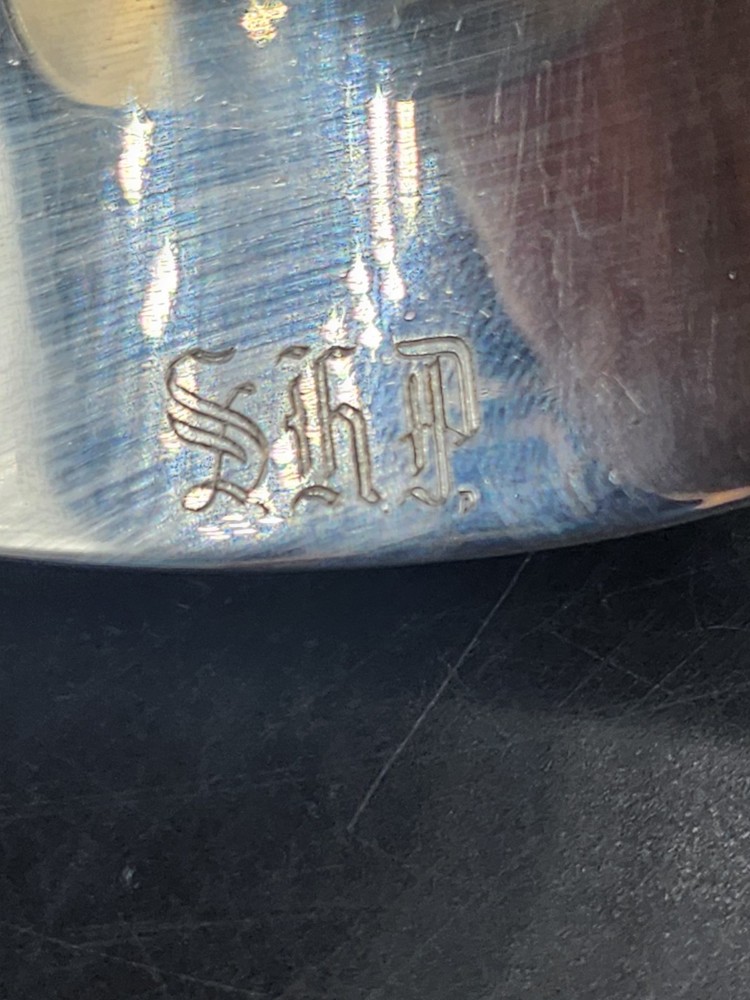 Vintage Sheffield Silver Plated Sugar Scuttle & Creamer. Monogram