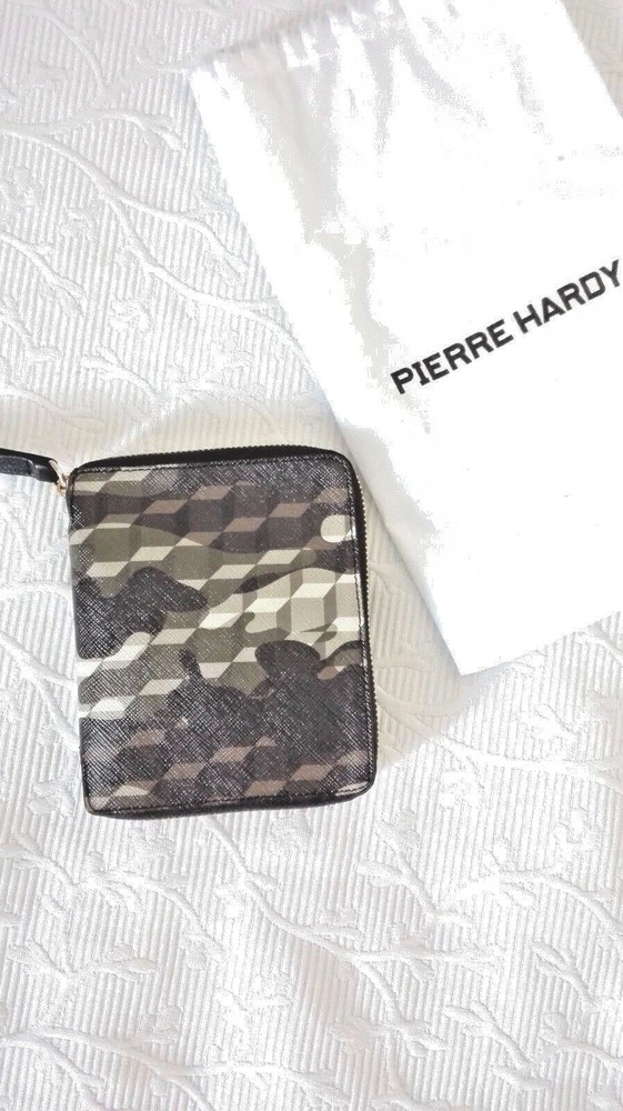 Pierre Hardy Camo Cube Zip Wallet Wallets Khaki New New