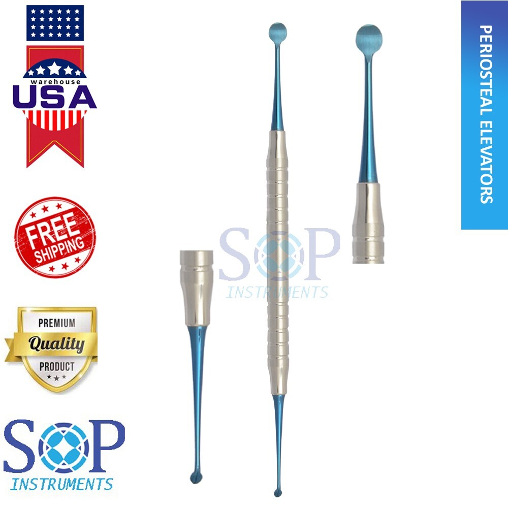 Dental Periosteal Molt #4 Surgical Bone Curette Scaler BLUE by SOP Instruments