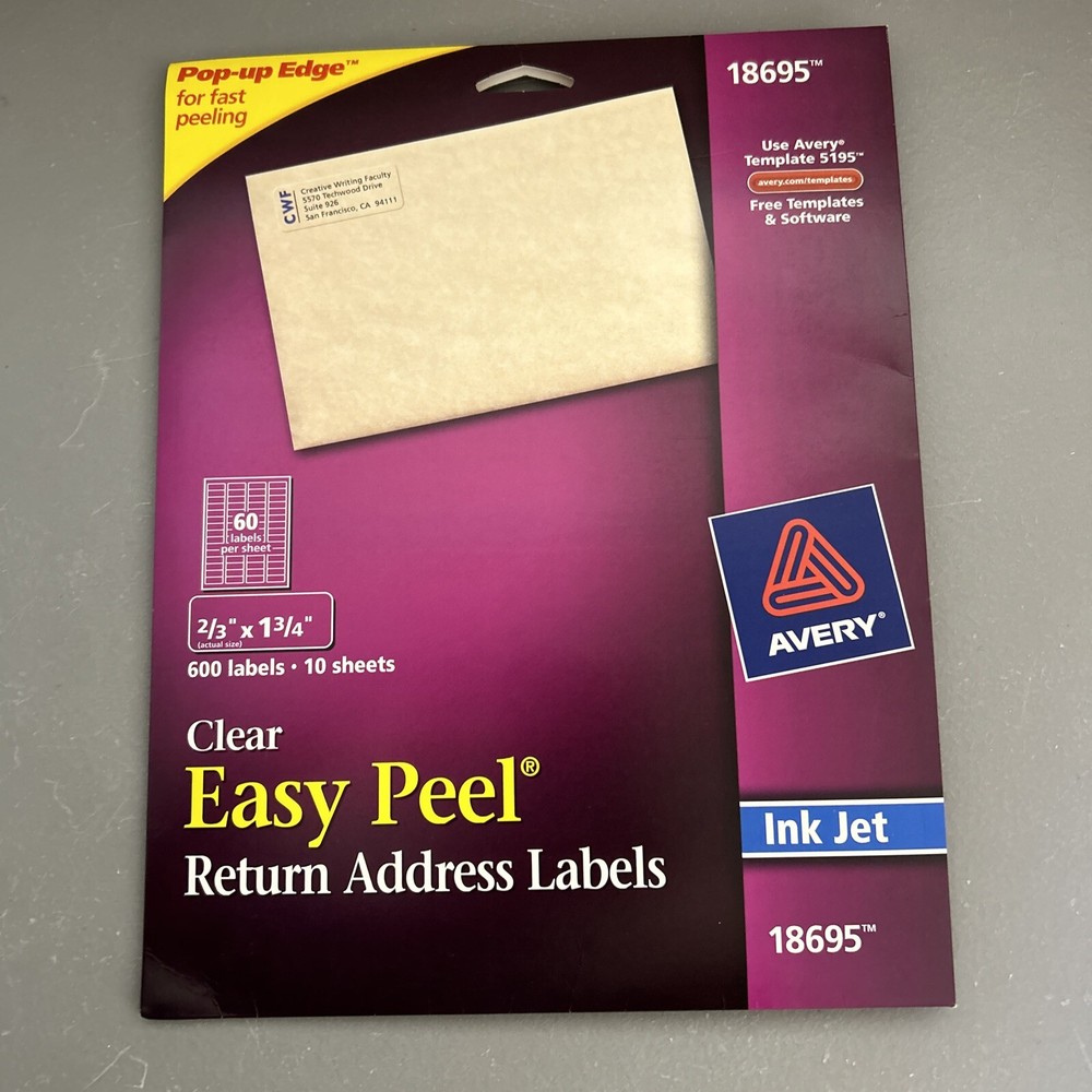 Avery Dennison AVE18695 Mailing Labels (9 Sheets- Missing One)