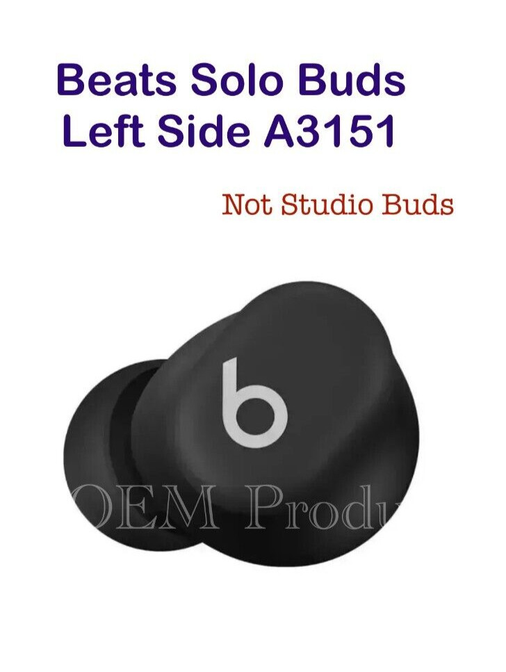 New Original Replacement Beats Solo Buds Left Side A3151 -- Black