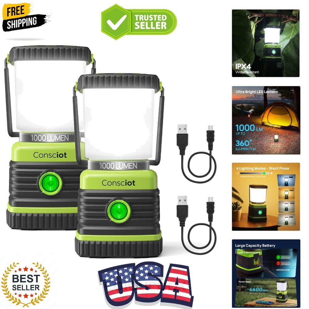 Compact Rechargeable Lanterns with USB-C & Adjustable Light Modes for Outdoors