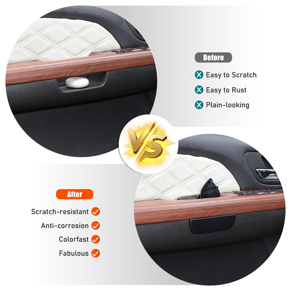 ABS Black Inner Door Panel Handle Pull Cover For Cadillac Escalade 2007-2014