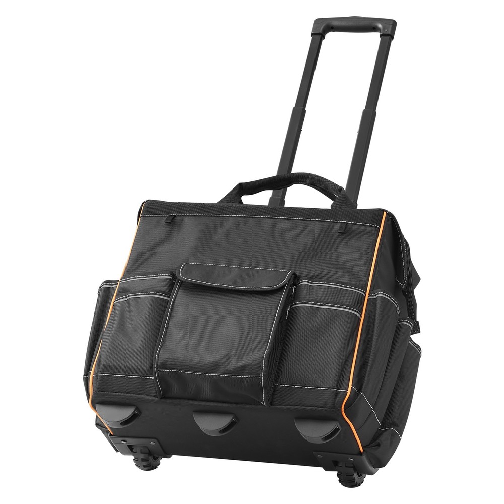 Rolling Tool Bag 25 Pockets Heavy Duty Roller Tool Bag Telescoping Handle